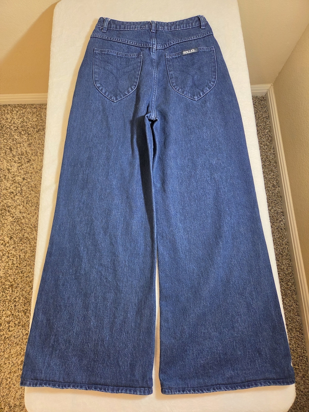 Rolla's Studio Flare High-Rise Wide Leg Jeans Dark Blue Size 27 - Picture 10 of 14